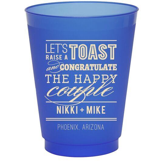 Let's Raise a Toast Colored Shatterproof Cups